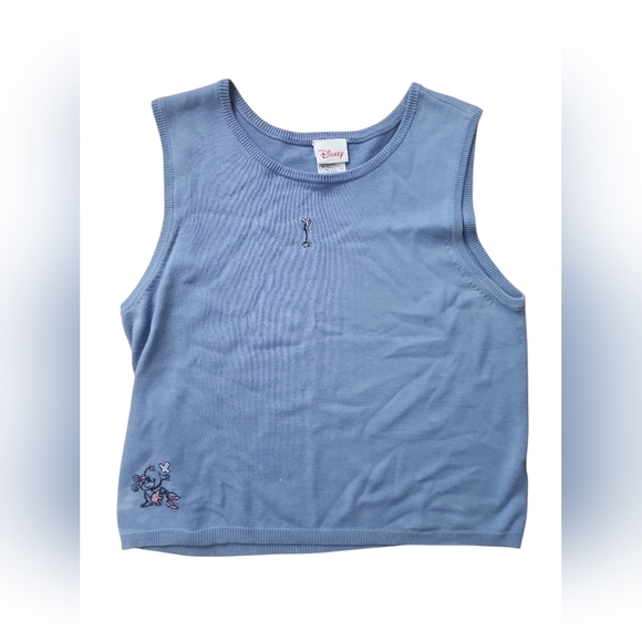 Disney Store 90s Y2K Light Sweater Pullover Vest Embroidered XL - Picture 1 of 4